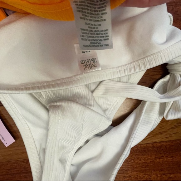 Orange and White Bikini bottoms set of two - Picture 3 of 4